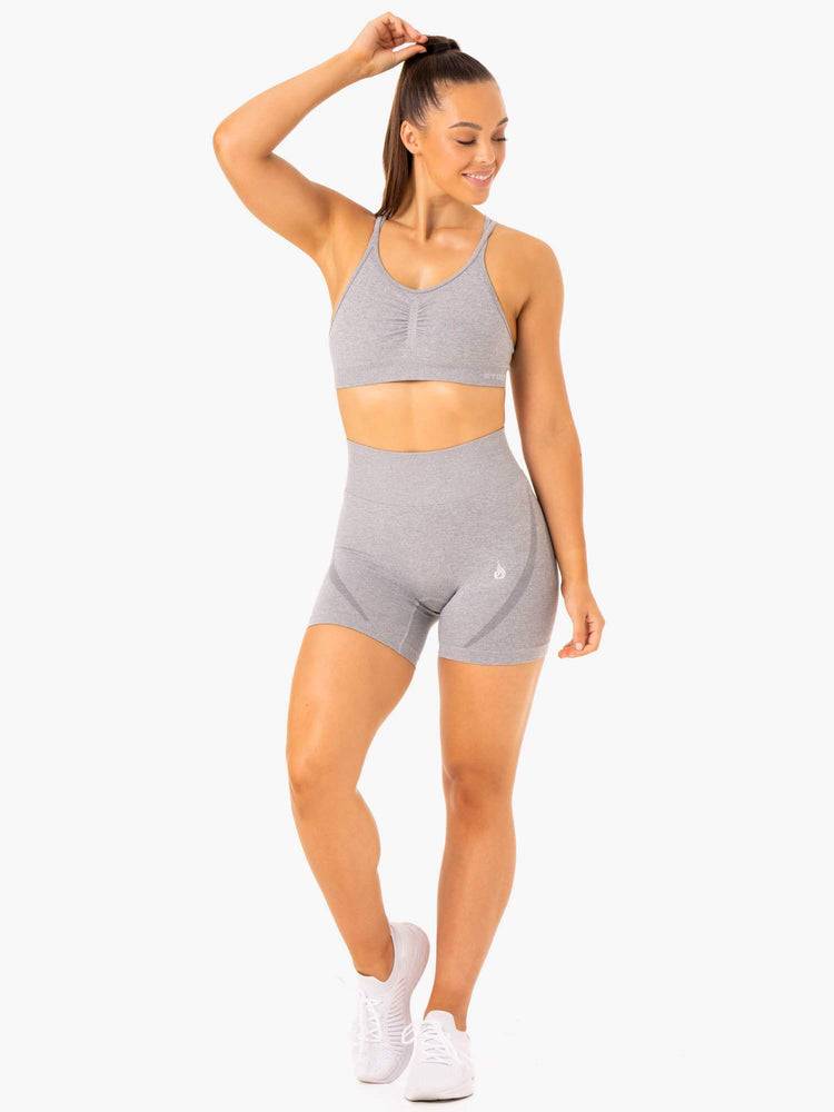 Ryderwear Women Shorts Sculpt Seamless Women's Shorts Grey Marl | CA2106EX