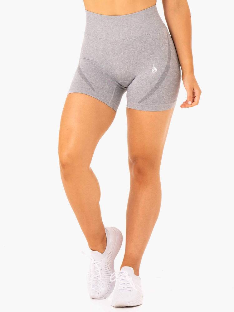 Ryderwear Women Shorts Sculpt Seamless Women\'s Shorts Grey Marl | CA2106EX