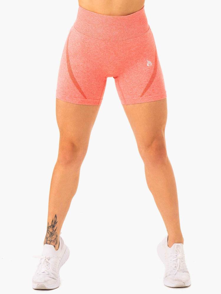 Ryderwear Women Shorts Sculpt Seamless Women's Shorts Peach Marl | CA2162UT