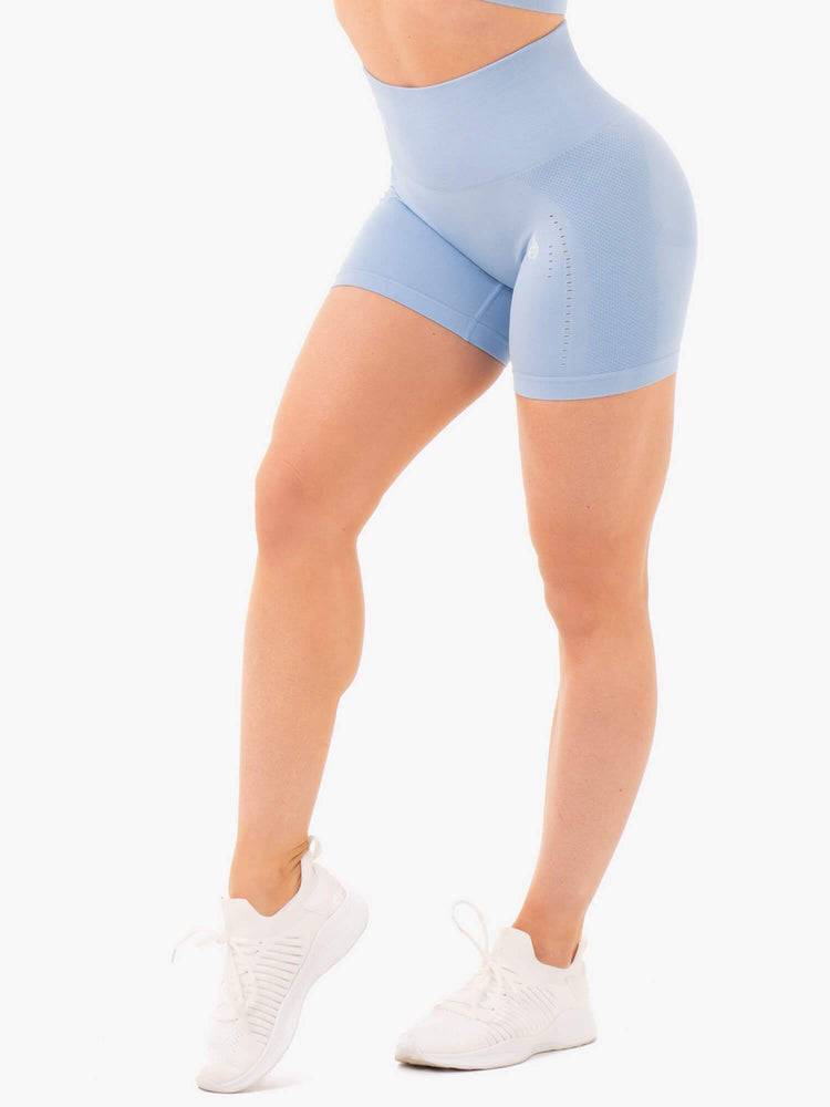 Ryderwear Women Shorts Seamless Staples Women\'s Shorts Denim Blue Marl | CA1953YU