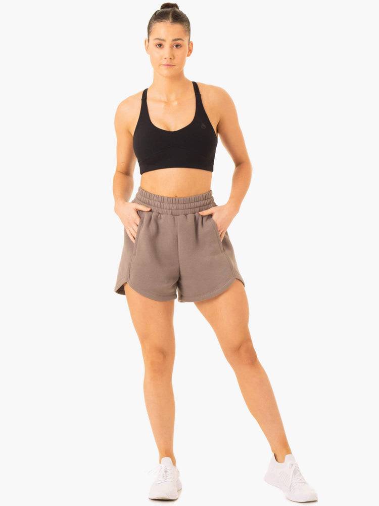 Ryderwear Women Shorts Sideline Track Women's Shorts Taupe | CA2194DN