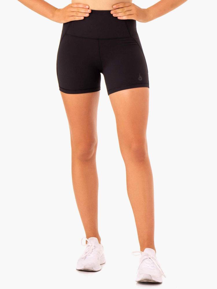 Ryderwear Women Shorts Sola High Waisted Women's Shorts Black | CA2149ZG