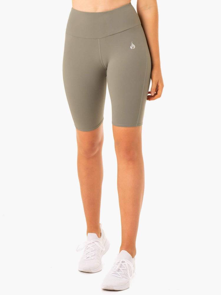 Ryderwear Women Shorts Staples Scrunch Bum Bike Women's Shorts Khaki | CA2000QZ