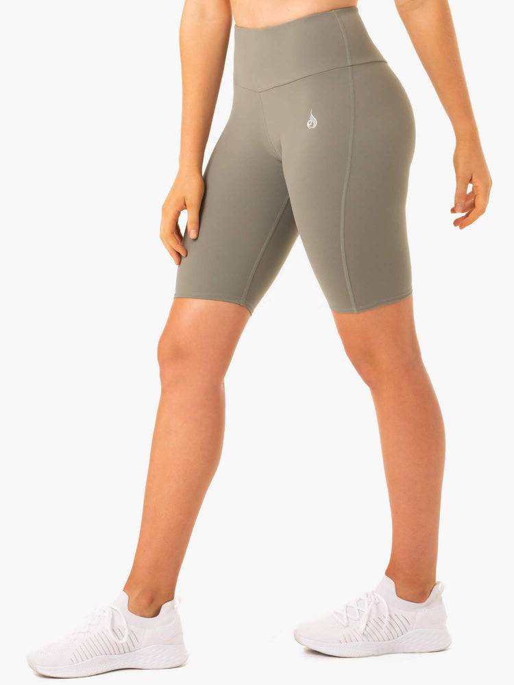 Ryderwear Women Shorts Staples Scrunch Bum Bike Women's Shorts Khaki | CA2000QZ