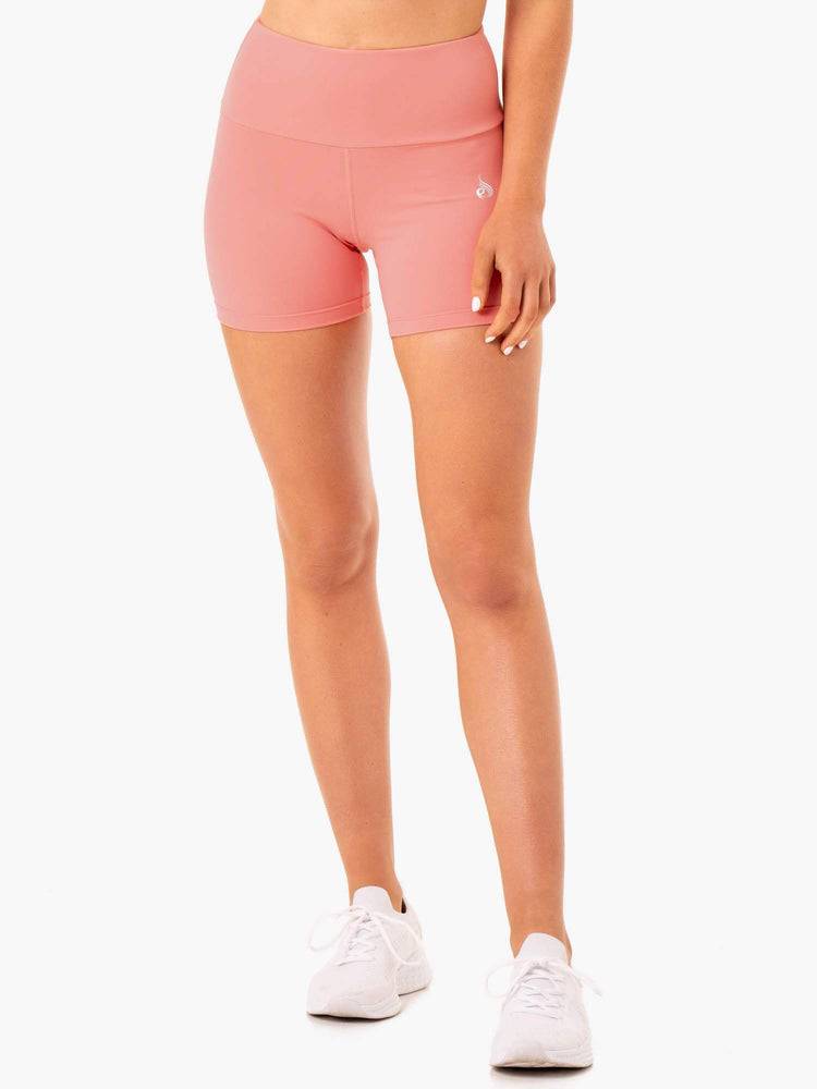 Ryderwear Women Shorts Staples Scrunch Bum Mid Length Women's Shorts Rose Pink | CA2017KI