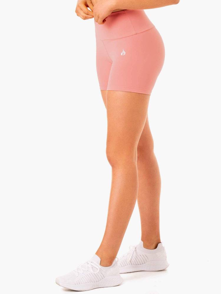 Ryderwear Women Shorts Staples Scrunch Bum Mid Length Women's Shorts Rose Pink | CA2017KI