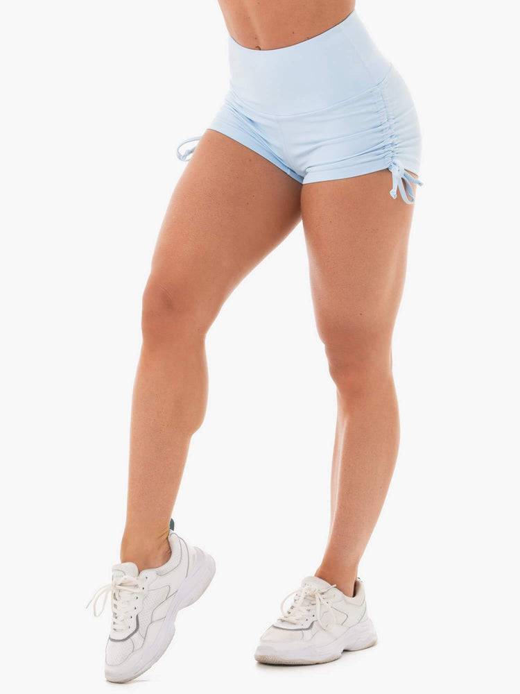 Ryderwear Women Shorts Staples Scrunch Bum Tie Up Women\'s Shorts Sky Blue | CA2120JJ