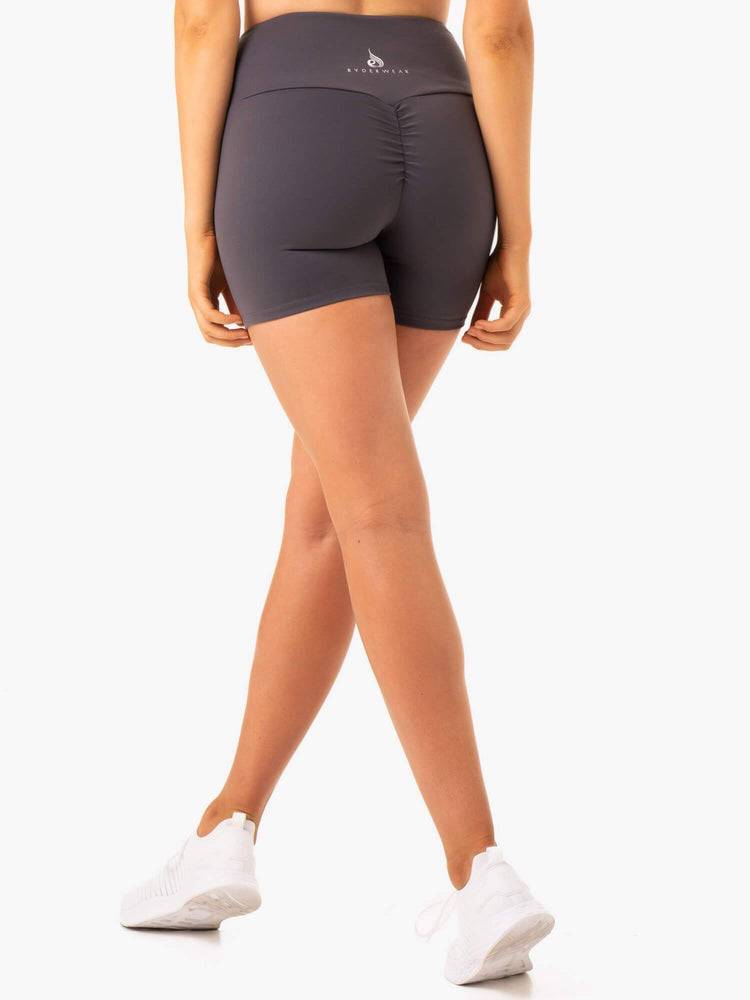 Ryderwear Women Shorts Staples Scrunch Bum Mid Length Women's Shorts Charcoal | CA2155MA