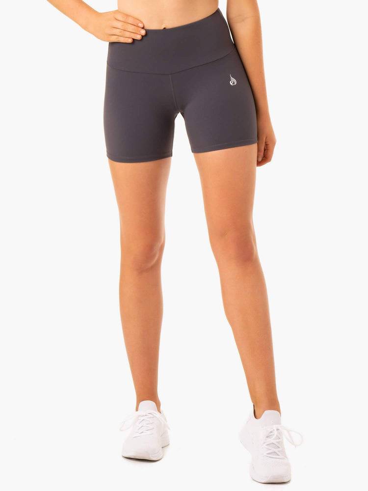 Ryderwear Women Shorts Staples Scrunch Bum Mid Length Women's Shorts Charcoal | CA2155MA