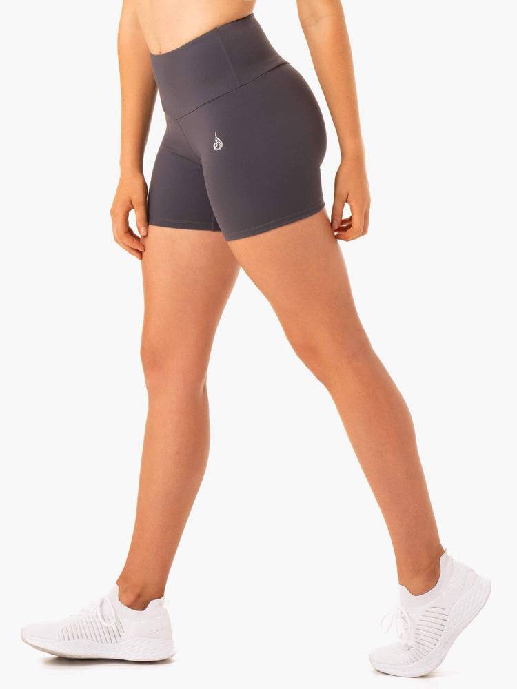 Ryderwear Women Shorts Staples Scrunch Bum Mid Length Women\'s Shorts Charcoal | CA2155MA