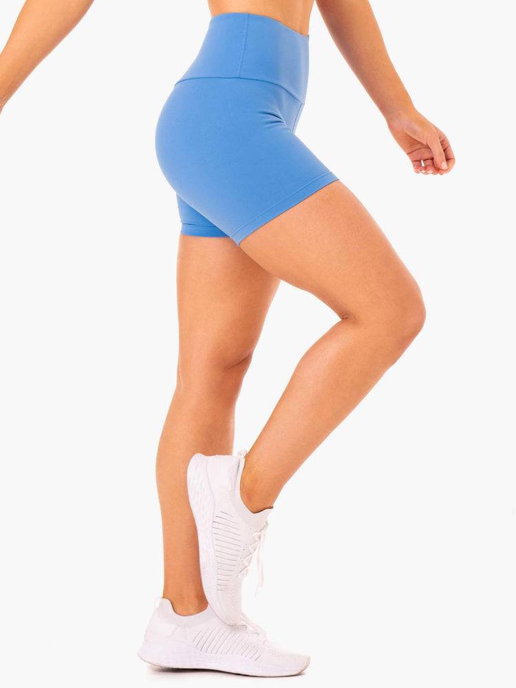 Ryderwear Women Shorts Staples Scrunch Bum Mid Length Women's Shorts Blue | CA2163IS