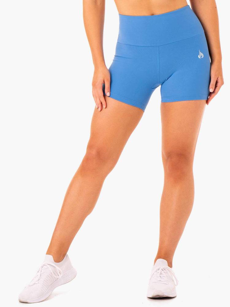 Ryderwear Women Shorts Staples Scrunch Bum Mid Length Women\'s Shorts Blue | CA2163IS