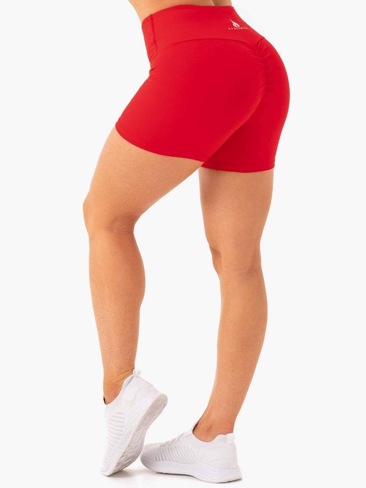 Ryderwear Women Shorts Staples Scrunch Bum Mid Length Women's Shorts Red | CA2173KI