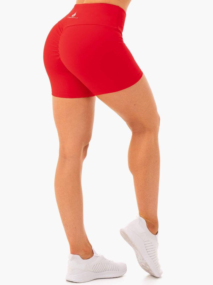 Ryderwear Women Shorts Staples Scrunch Bum Mid Length Women's Shorts Red | CA2173KI