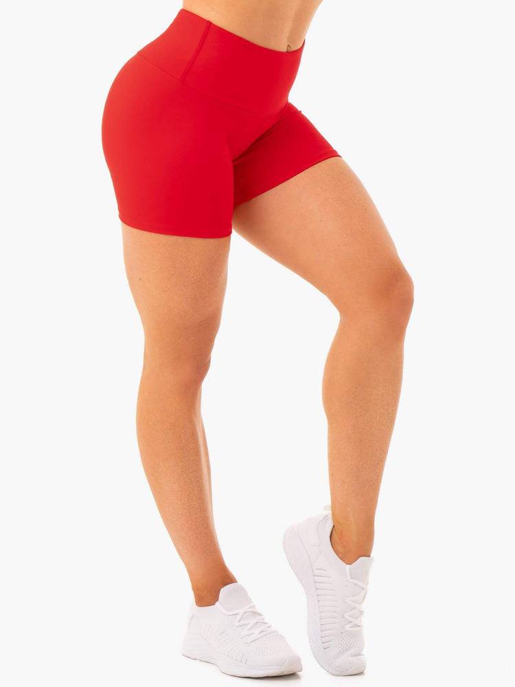 Ryderwear Women Shorts Staples Scrunch Bum Mid Length Women's Shorts Red | CA2173KI