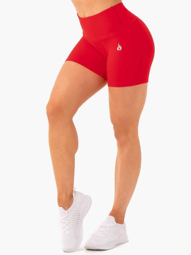 Ryderwear Women Shorts Staples Scrunch Bum Mid Length Women\'s Shorts Red | CA2173KI