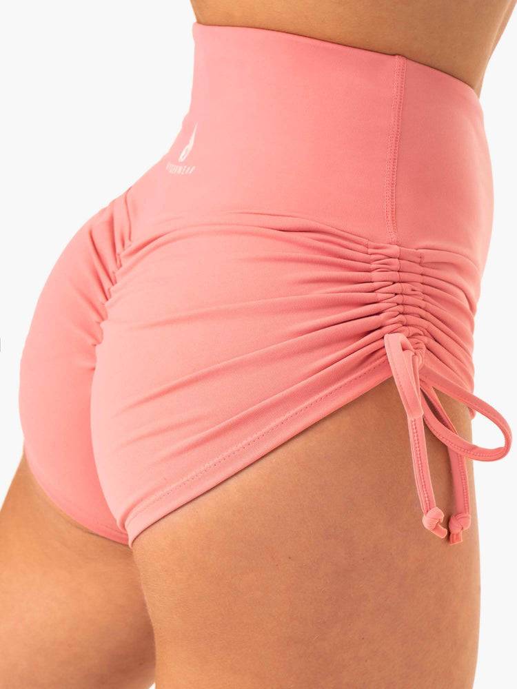 Ryderwear Women Shorts Staples Scrunch Bum Tie Up Women's Shorts Rose Pink | CA2183WY