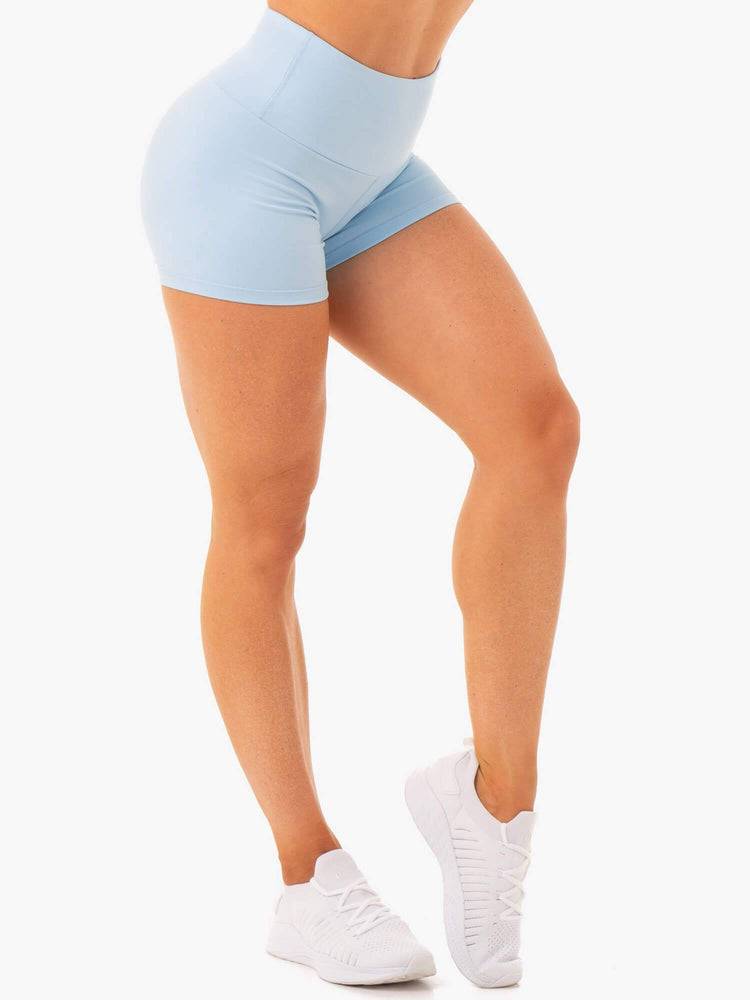 Ryderwear Women Shorts Staples Scrunch Bum Booty Women's Shorts Sky Blue | CA2205BC