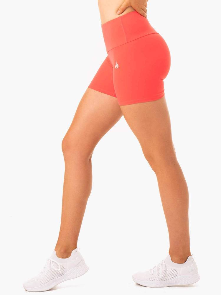 Ryderwear Women Shorts Staples Scrunch Bum Mid Length Women's Shorts Coral | CA2207MA