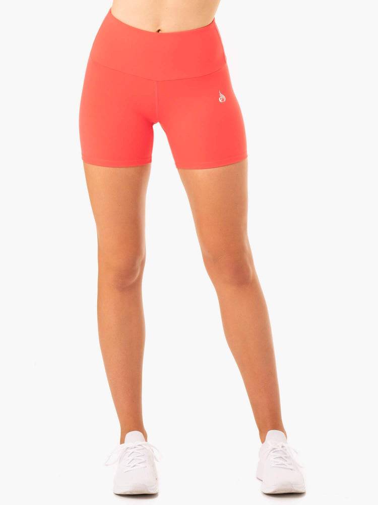 Ryderwear Women Shorts Staples Scrunch Bum Mid Length Women\'s Shorts Coral | CA2207MA