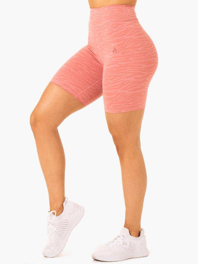 Ryderwear Women Shorts Transform Mid Length Women's Shorts Pink Zebra | CA2072XF