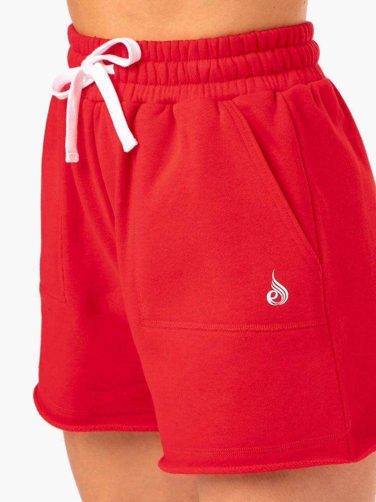 Ryderwear Women Shorts Ultimate Longline Track Women's Shorts Red | CA2182QZ