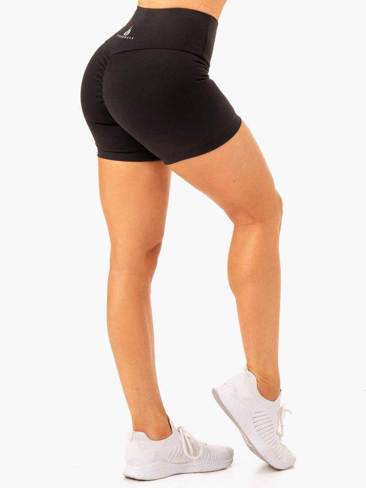 Ryderwear Women Shorts Vital Mid Length Scrunch Women's Shorts Black | CA1977RW