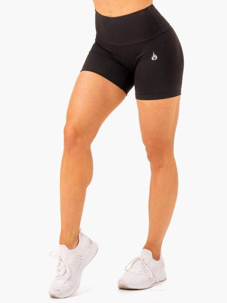 Ryderwear Women Shorts Vital Mid Length Scrunch Women's Shorts Black | CA1977RW