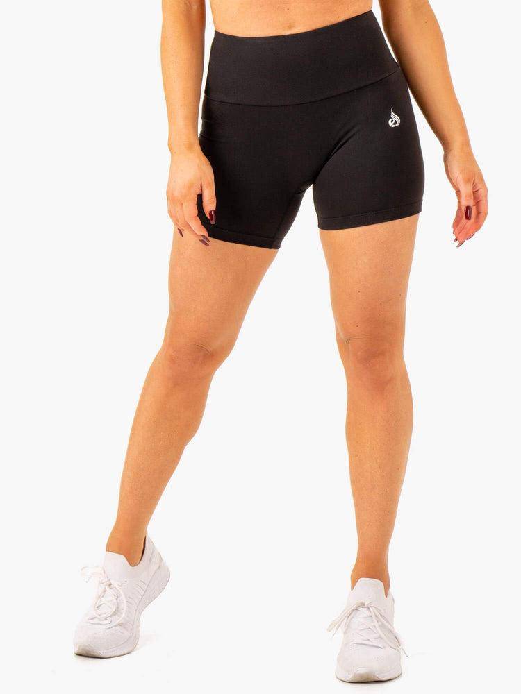 Ryderwear Women Shorts Vital Mid Length Scrunch Women\'s Shorts Black | CA1977RW