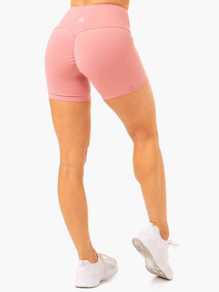 Ryderwear Women Shorts Vital Mid Length Scrunch Women's Shorts Blush Pink | CA2001WY