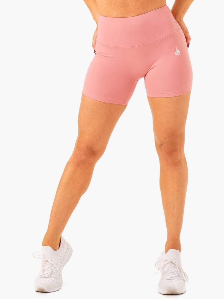 Ryderwear Women Shorts Vital Mid Length Scrunch Women's Shorts Blush Pink | CA2001WY