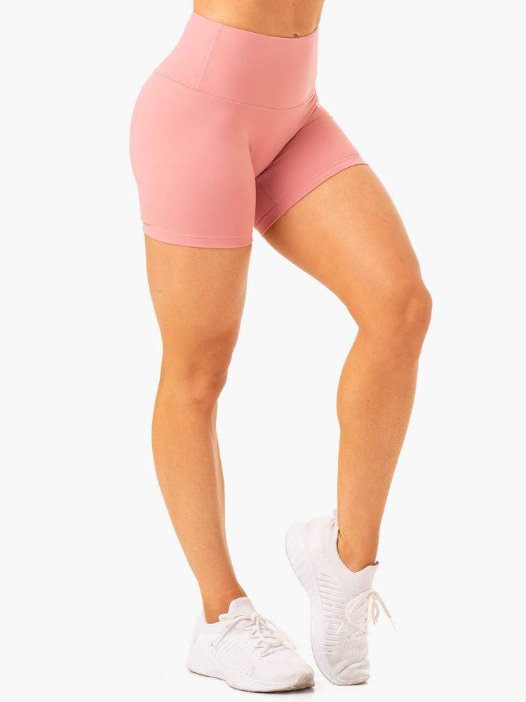 Ryderwear Women Shorts Vital Mid Length Scrunch Women's Shorts Blush Pink | CA2001WY