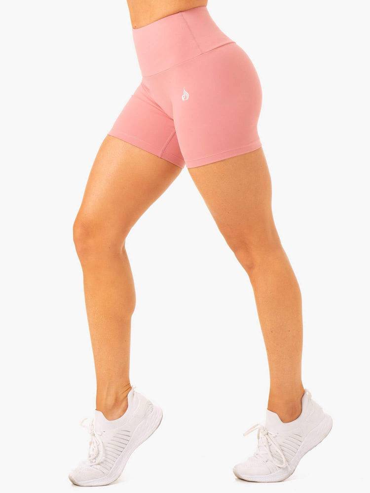 Ryderwear Women Shorts Vital Mid Length Scrunch Women\'s Shorts Blush Pink | CA2001WY