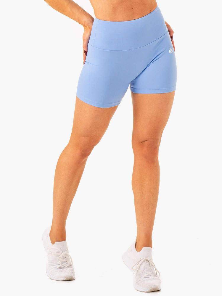 Ryderwear Women Shorts Vital Mid Length Scrunch Women's Shorts Sky Blue | CA2015HK