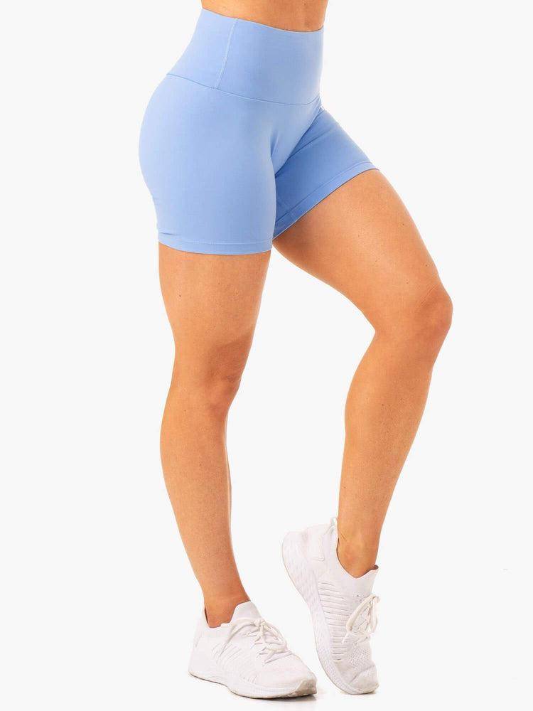 Ryderwear Women Shorts Vital Mid Length Scrunch Women's Shorts Sky Blue | CA2015HK