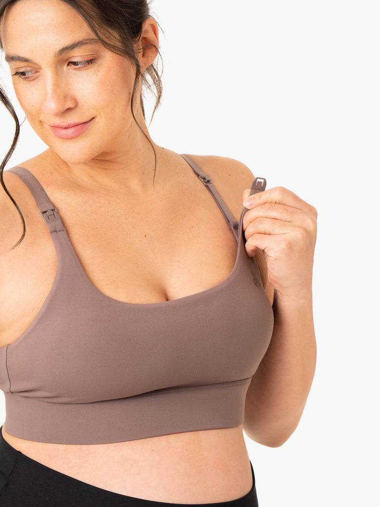 Ryderwear Women Sports Bra Active Bump Women's Sports Bra Chocolate | CA1937HK