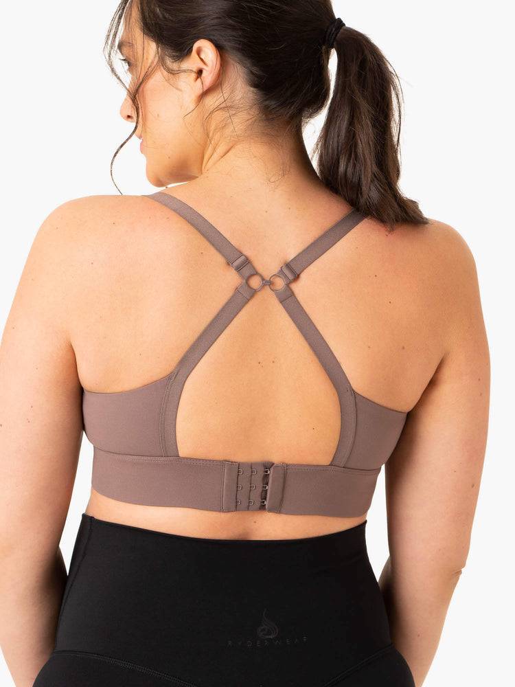 Ryderwear Women Sports Bra Active Bump Women's Sports Bra Chocolate | CA1937HK