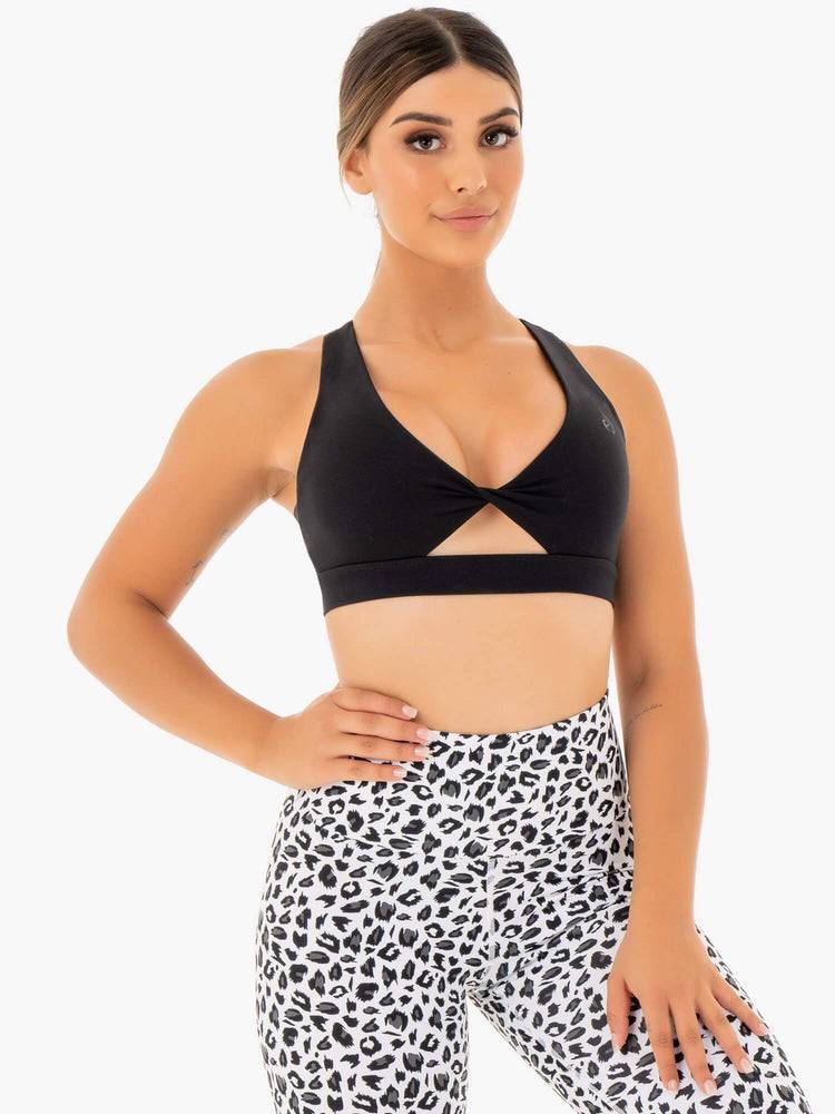 Ryderwear Women Sports Bra Adapt Twist Women's Sports Bra Black | CA1642UT