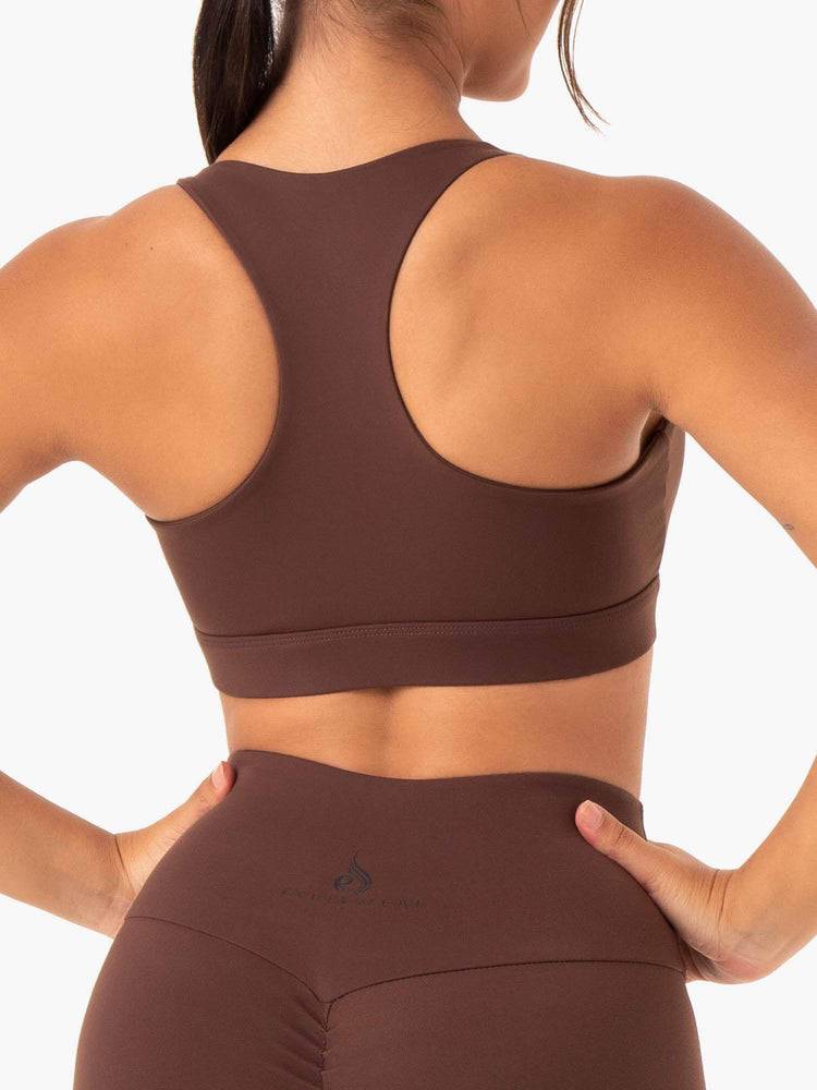 Ryderwear Women Sports Bra Adapt Twist Women's Sports Bra Chocolate | CA1804DN