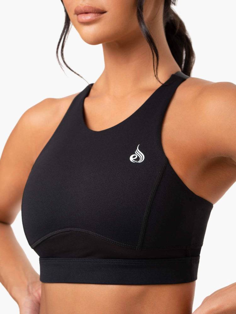 Ryderwear Women Sports Bra Amazon Mesh Women's Sports Bra Black | CA1661MA