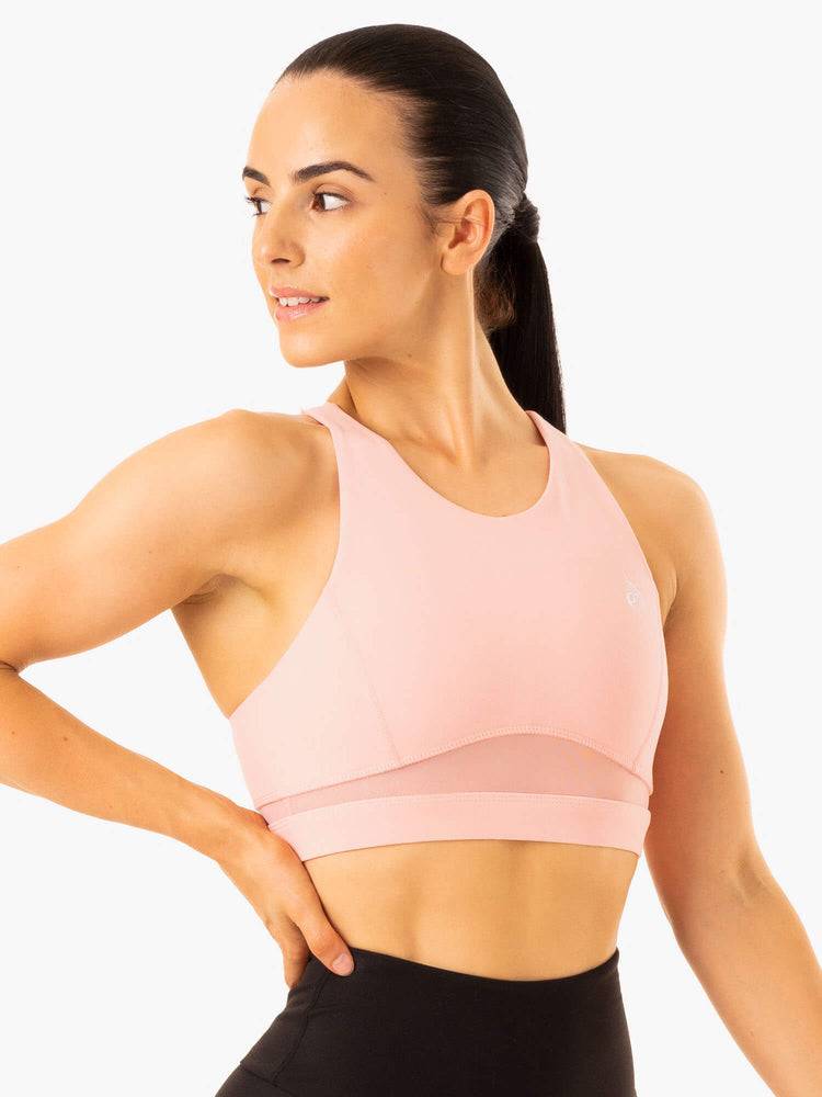 Ryderwear Women Sports Bra Amazon Mesh Women's Sports Bra Baby Pink | CA1820EX