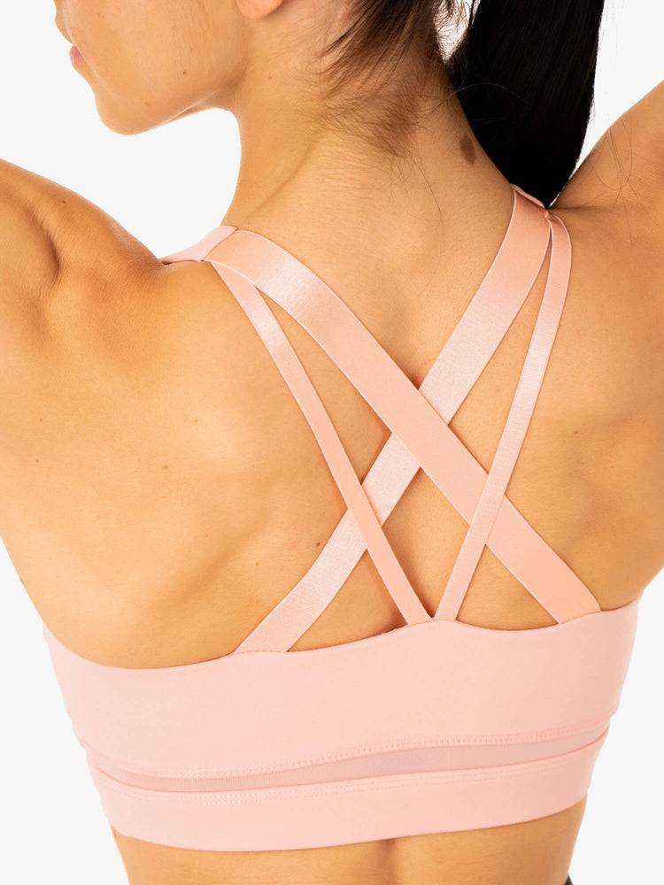 Ryderwear Women Sports Bra Amazon Mesh Women's Sports Bra Baby Pink | CA1820EX