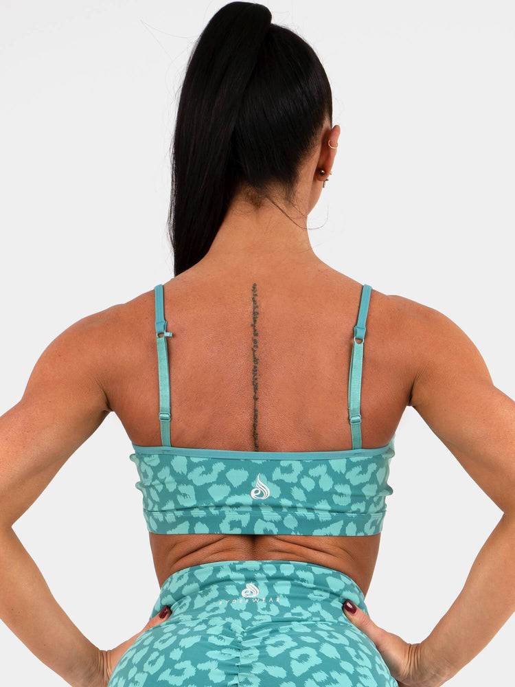 Ryderwear Women Sports Bra Animal Women's Sports Bra Leopard Teal | CA1596DN