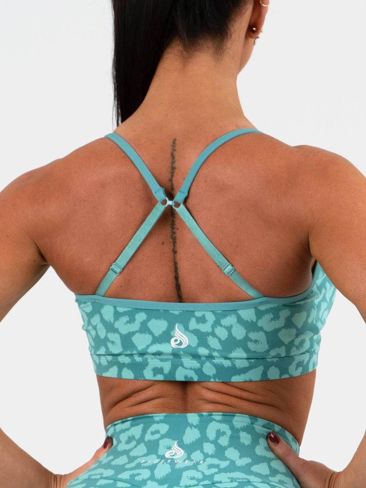 Ryderwear Women Sports Bra Animal Women's Sports Bra Leopard Teal | CA1596DN