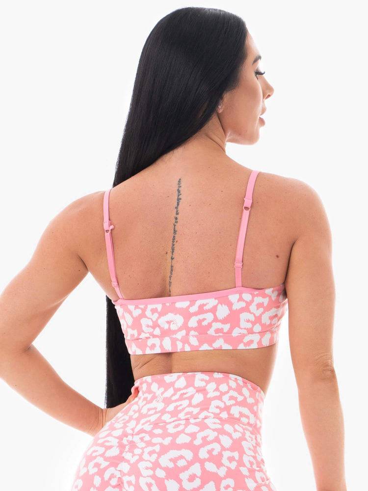 Ryderwear Women Sports Bra Animal Women's Sports Bra Pink Leopard | CA1598GL