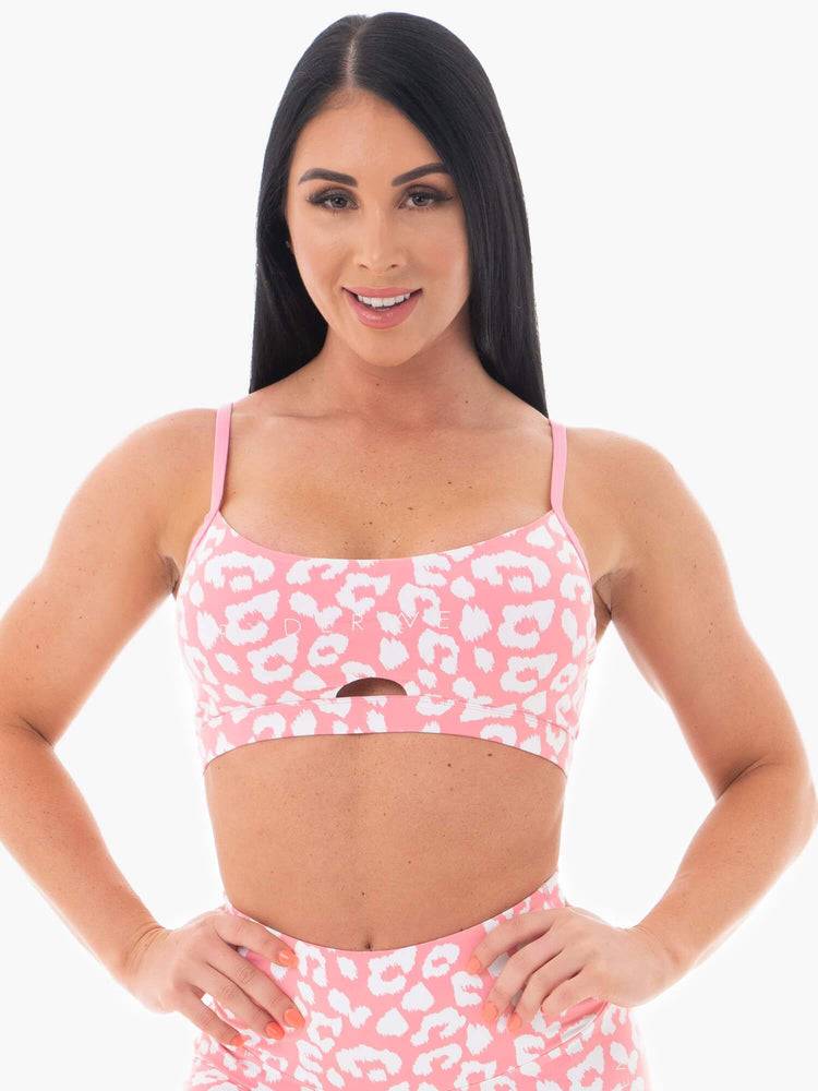 Ryderwear Women Sports Bra Animal Women\'s Sports Bra Pink Leopard | CA1598GL