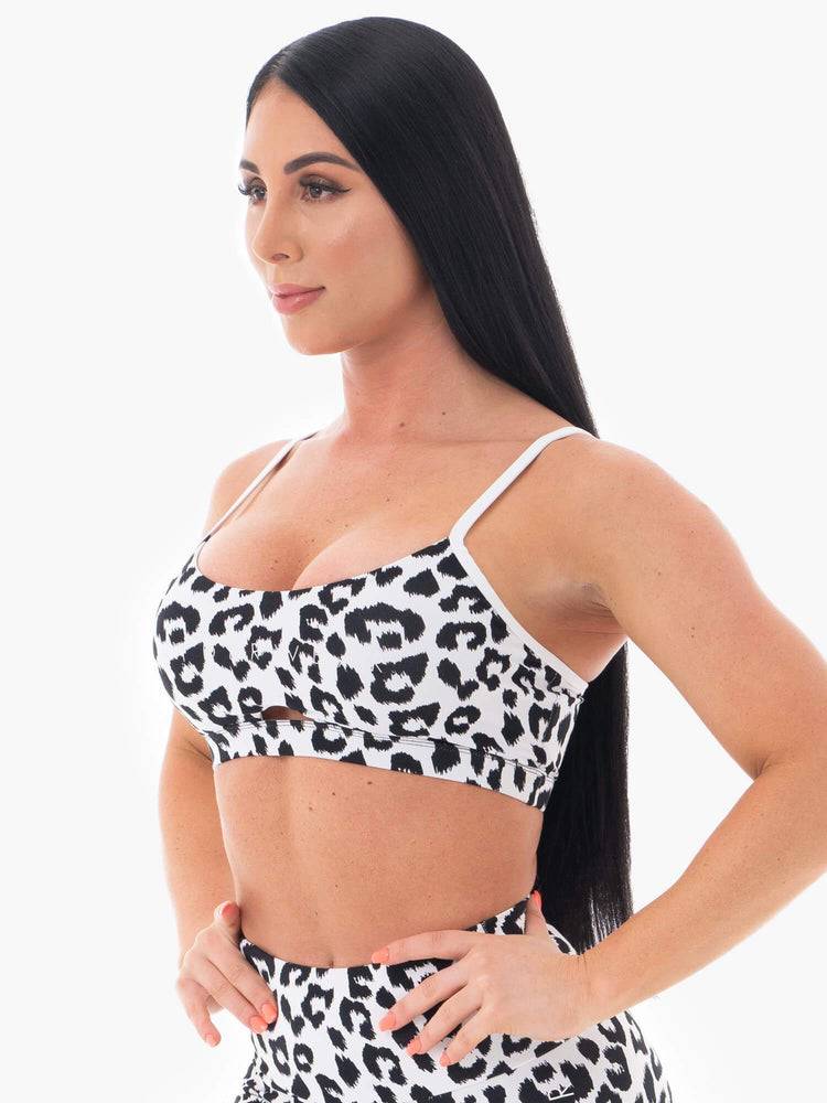 Ryderwear Women Sports Bra Animal Women's Sports Bra Snow Leopard | CA1601KI