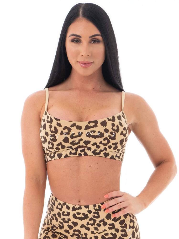 Ryderwear Women Sports Bra Animal Women\'s Sports Bra Tan Leopard | CA1645PQ