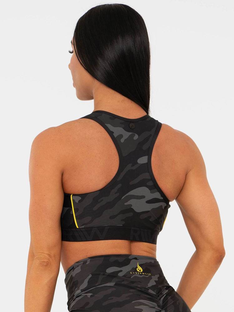 Ryderwear Women Sports Bra BFCAMO Zip Up Women's Sports Bra Camo | CA1653KI