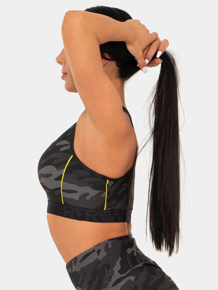 Ryderwear Women Sports Bra BFCAMO Zip Up Women's Sports Bra Camo | CA1653KI